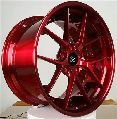 Candy Red 5-Y-Speichen-2-PC-Schmiedefelgen mit individuellem Logo