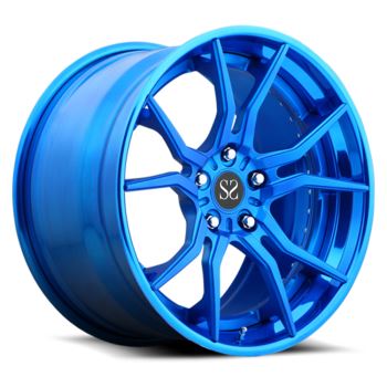 21 Zoll 2-teilige blaue geschmiedete Leichtmetallfelgen für Ford Mustang Maserati Ferrari Audi Lamborghini