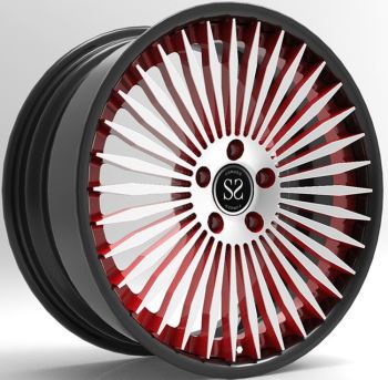 Rote Scheibe plus schwarzglänzende Felgen, 20 Zoll, 1-PC-geschmiedete Tieflippenfelgen für MERCEDES-BENZ AMG SL55, Lochmuster 5 x 112