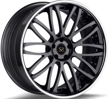 Geschmiedetes 2-teiliges Rad mit schwarz bearbeiteten Gesichtsfelgen für Mercedes Benz