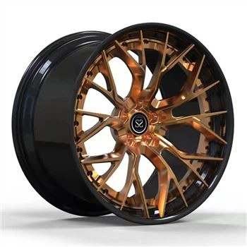 Für Porsche 991 Staggered 19x10 und 20x11 2-teilige geschmiedete Alufelgen 5x130 Schwarz glänzend plus Bronze matt