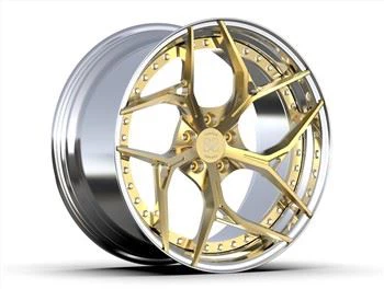 Golden Polished Wheels 21 Zoll Customized 2-PC Felgen Räder für Ferrari