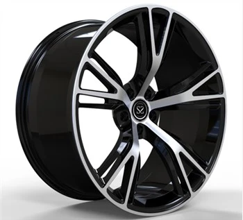 1-teilige Monoblock-Felgen für F06 BMW M6 Gran Coupé, 22 Zoll, gestaffelte, glänzend schwarze, geschmiedete Felgen